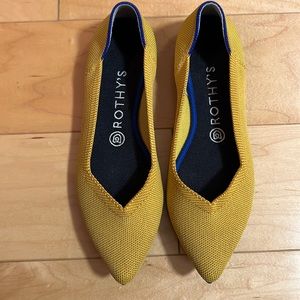New • Rothy’s •Pointed Toe Flats in Sunny Marigold